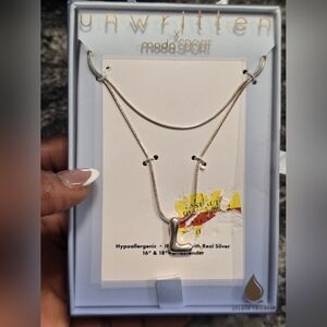 Unwritten Silver Letter L Name  Necklace Women New